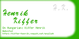 henrik kiffer business card